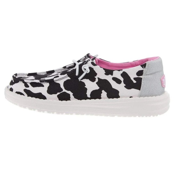 HEY DUDE Wendy Youth Cowgirl Sparkle Black & White Slip On Shoes Size 13c NEW - Picture 2 of 16